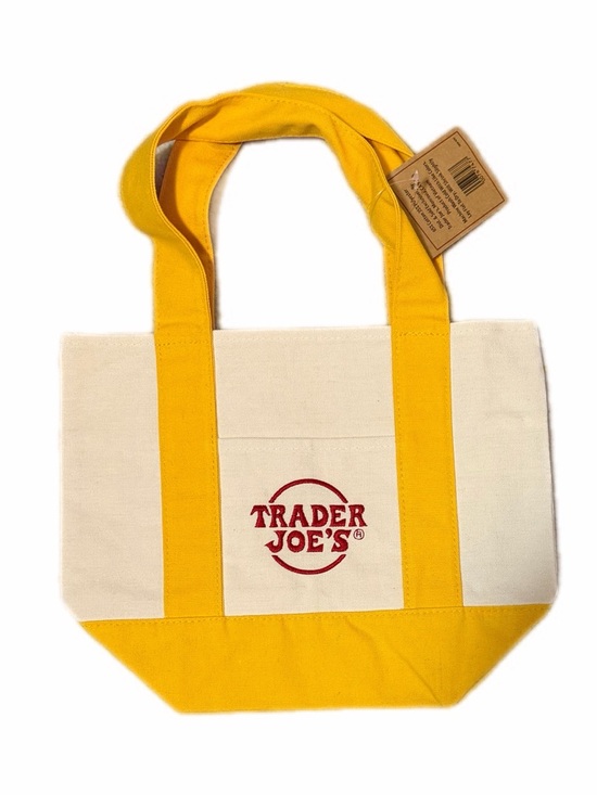 Trader Joe'S Handbags - Trader Joe's Yellow & cream  Market Tote NWT mini